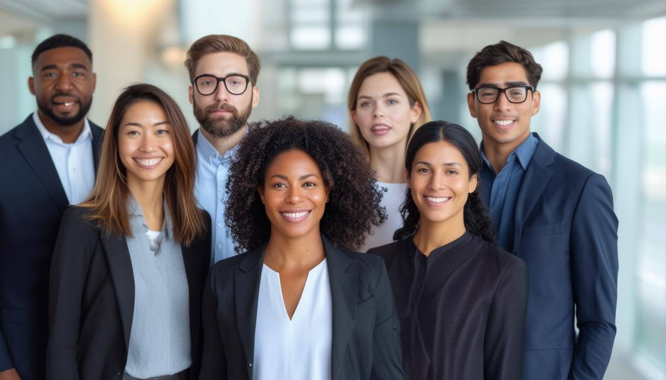 diverse business professionals standing together-1